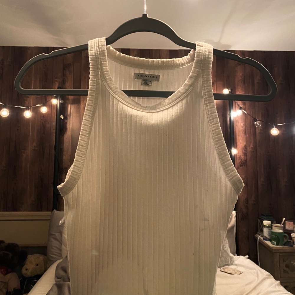 XS American Eagle White Halter Tank Top